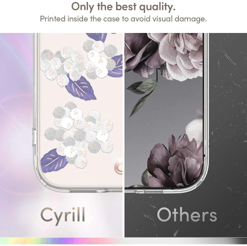 Cecile compatible avec l'étui 13 de iPhone, mince et transparent à motif floral pour femmes, fleur de coton