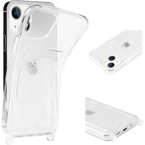 Crossbody Wallet Phone Case for iPhone 13 Mini with Card Holder,with Adjustable Nylon Neck Lanyard Strap Cute