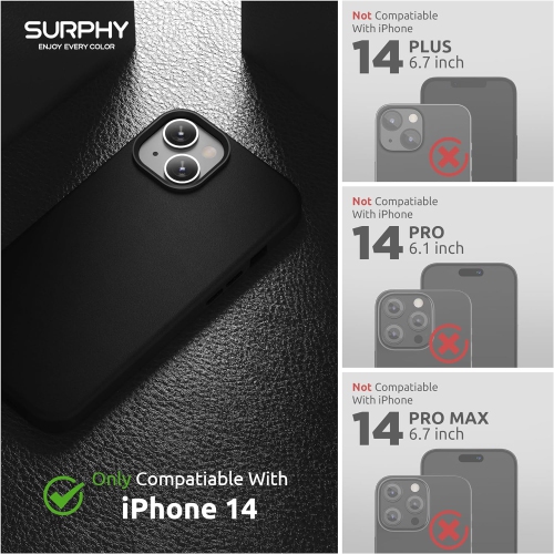 Leather Case Compatible with iPhone 14 Case 6.1 inch, Premium PU Leather Phone Case Cover (with Metallic Buttons