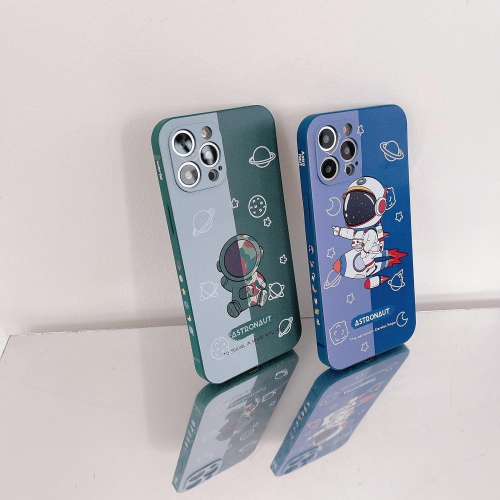 for iPhone 13 Pro Cute Case, Cartoon Cool Astronaut Space Planet Moon Design Stylish Bumper TPU Rubber
