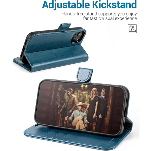 iPhone 13 Mini Case, PU Leather iPhone 13 Mini 5G Wallet Case[Card Holder][Kickstand] [TPU Inner Shell][RFID