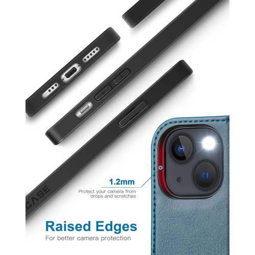 iPhone 13 Mini Case, PU Leather iPhone 13 Mini 5G Wallet Case[Card Holder][Kickstand] [TPU Inner Shell][RFID