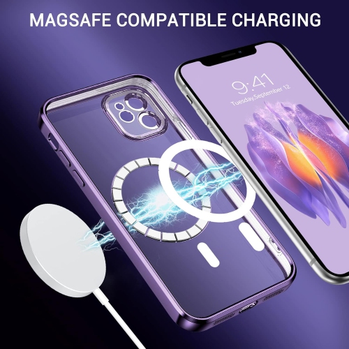 iPhone 11 Case, Magnetic Phone Case Compatible with Magsafe Cute Glitter Sparkle Bling Camera Lens Protection