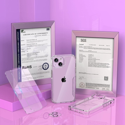 [4 in 1] for iPhone 14 Plus Case with [2 Screen Protector + 1 Camera Lens Protector] Anti Scratch Hard PC Back