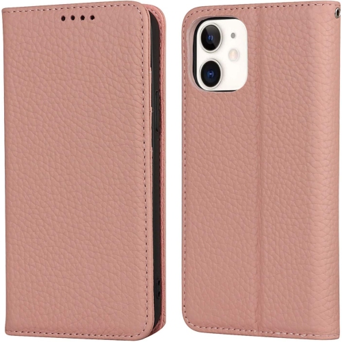 iPhone 12 Mini Flip Case Genuine Leather Premium Cow Leather Wallet Drop Protection Shockproof Cover 5.4 inch
