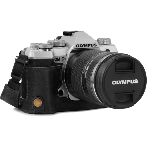 Ever Ready Genuine Leather Camera Half Case Compatible with Olympus OM-D E-M5 Mark III