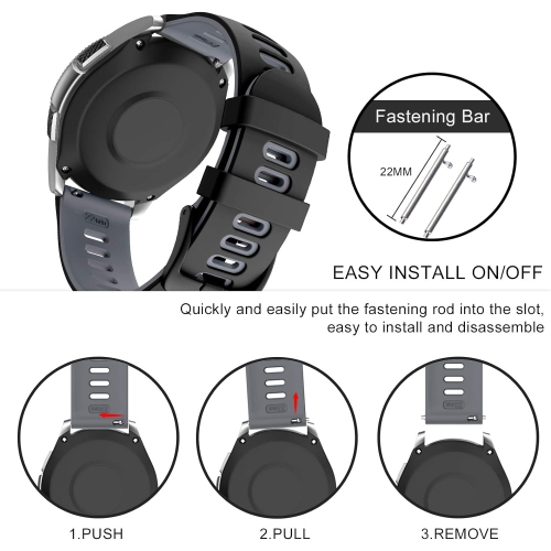 Band for Samsung Gear S3 Frontier/Gear S3 Classic/Galaxy Watch 46mm,22mm Quick Release Soft Silicone