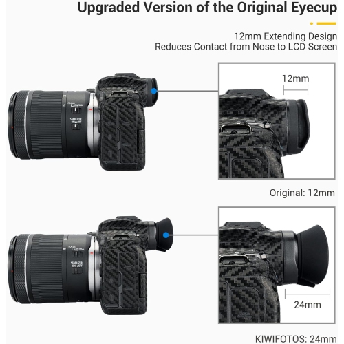 EOS R6 Mark II R6 R5 R5C Eyecup Eyepiece，Soft Silicon Extended Camera Eye Cup Viewfinder Special Designed for Canon EOS