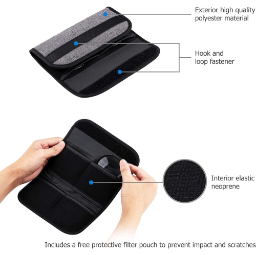 55mm Macro Close-Up Filter Set Macro Filter Accessory with Lens Filter Pouch for Sony A6600 A6500 A6400