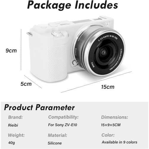 ZVE10 Case, Soft Silicone Protective Case Cover for Sony ZV-E10 ZVE10 Camera, White, Camera Case