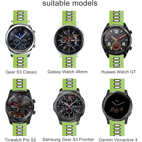 Band for Samsung Gear S3 Frontier/Gear S3 Classic/Galaxy Watch 46mm,22mm Quick Release Soft Silicone