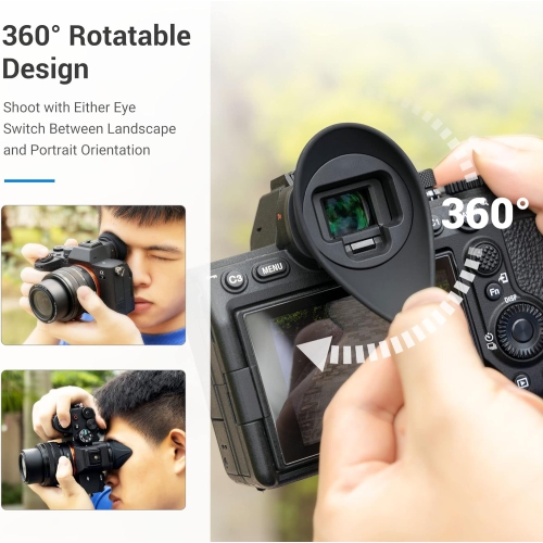 Soft Silicone A7 IV Eyecup Eyepiece, 360 Rotating Extension Oval Design, Camera Viewfinder Eyecup for Sony A7 IV A7M4,