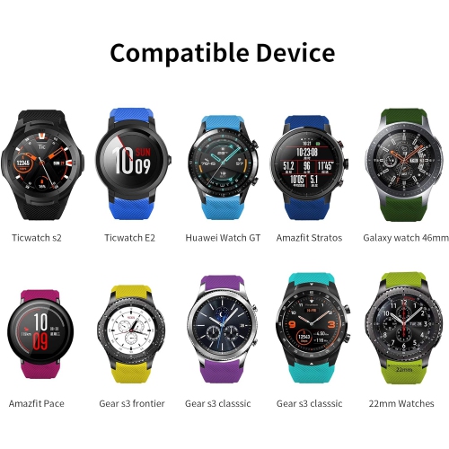 Smart Watch Band Compatible with Samsung Gear S3 Frontier/ Classic/Galaxy Watch 46MM ,12 Pack 22mm Soft