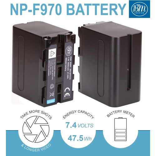 NP-F970 High Capacity Battery for Sony PXW-Z150, NEX-EA50M, FDR-AX14K, HDR-AX2000, FX1, FX7, FX1000,