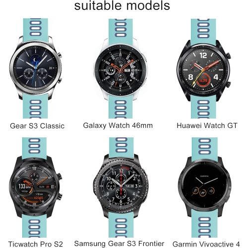Band for Samsung Gear S3 Frontier/Gear S3 Classic/Galaxy Watch 46mm,22mm Quick Release Soft Silicone