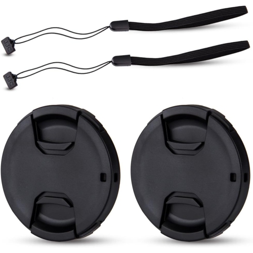 2-Pack 40.5mm Front Lens Cap Cover with Deluxe Cap Keeper for Sony ZV1F ZV-1F ZV-E1 ZVE10 ZV-E10 A6000 A6100 A6300