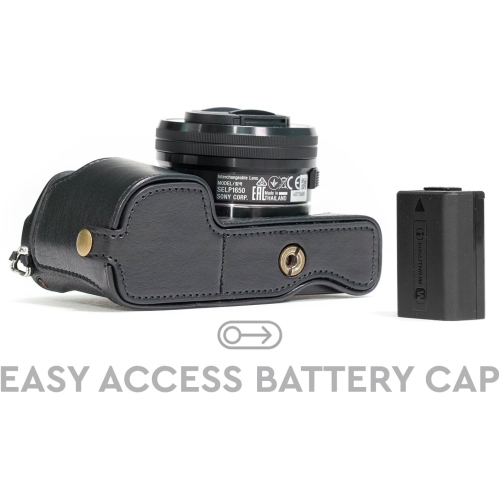 Ever Ready Leather Camera Half Case Compatible with Sony Alpha A5100, A5000