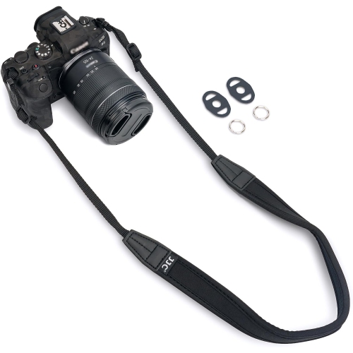 Image 1 de 5.. Courroie de cou souple pour appareil photo sans miroir pour EOS M50 M6 Mark II de Canon et ZV-E10 ZV-E1 A7RV A7IV A7SIII A7C de M200 Go de Sony