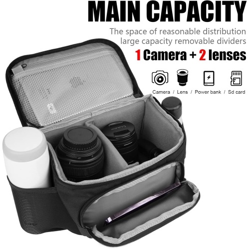 Compact Camera Bag Single Shoulder Crossbody Bag Camera Case Compatible for Canon Nikon Sony SLR DSLR
