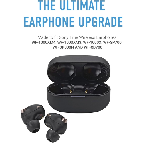 ™ Foam Ear Tips for Sony TrueWireless WF-1000XM4, WF-1000XM3, WF-XB700 | Ultimate Comfort | Unshakeable Fit |