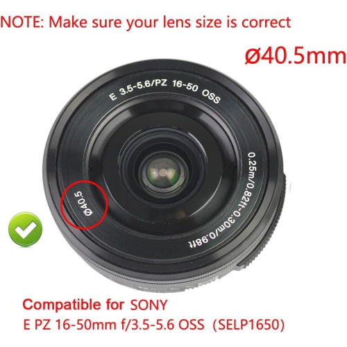 Protège-objectif de 40,5&nbsp;mm compatible avec l'ensemble appareil photo Alpha A6600 a6500 A6400 A6300 de Sony E PZ avec objectif 16-50&nbsp;mm