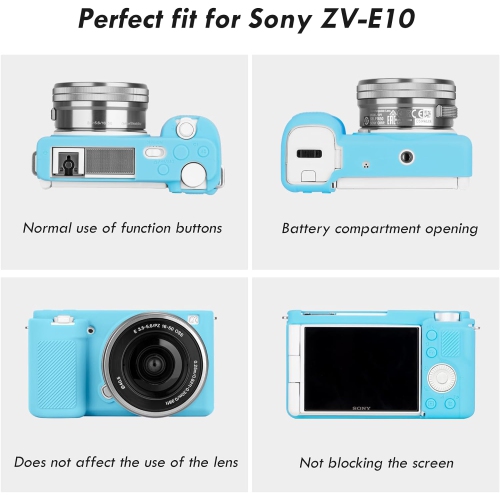 ZVE10 Case, Soft Silicone Protective Case for Sony ZV-E10 ZVE10 Camera, Soft Rubber Lightweight Cover for Sony