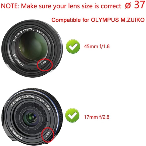 37&nbsp;mm – protège-objectif compatible avec le stylo E-M10 Mark III E-PL7 d’Olympus objectif 14-42&nbsp;mm, objectif 45&nbsp;mm f/1,8
