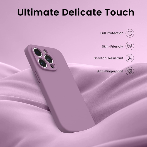 Compatible with iPhone 14 Pro Case, with 2 x Screen Protector Liquid Silicone Gel Rubber Cover [Full Body]