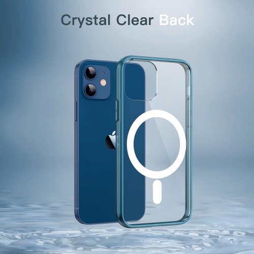 Étui magnétique pour iPhone 12 Mini de 5,4 po compatible avec le chargement sans fil MagSafe, rebord protecteur pour téléphone antichoc