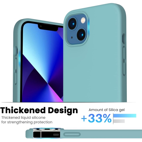 Silicone liquide antichoc conçu pour les étuis en caoutchouc gel et protection intégrale pour iPhone 13. Étui antichoc