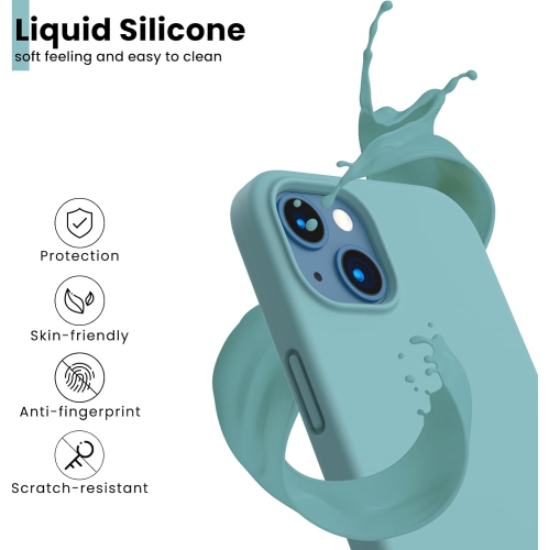 Silicone liquide antichoc conçu pour les étuis en caoutchouc gel et protection intégrale pour iPhone 13. Étui antichoc