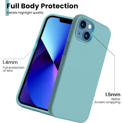 Silicone liquide antichoc conçu pour les étuis en caoutchouc gel et protection intégrale pour iPhone 13. Étui antichoc