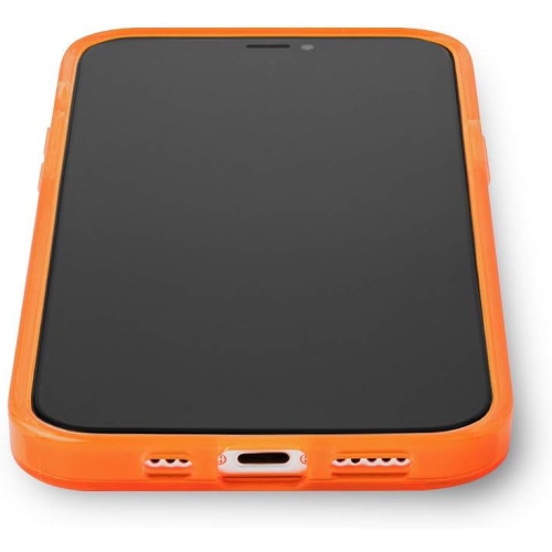 - iPhone 11Pro Max étui protecteur orange néon transparent, TPU et polycarbonate antichoc brillant -
