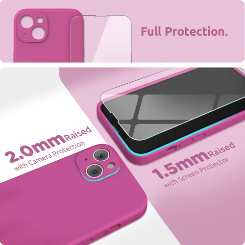 Étui en silicone compatible avec l'étui iPhone 13 6,1&nbsp;po, avec gel souple en silicone liquide pour protection d'appareil photo