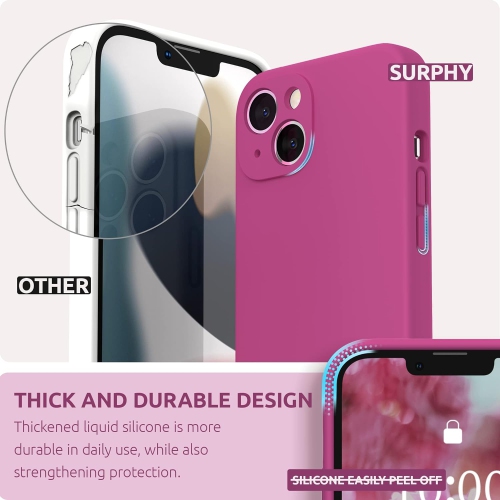 Étui en silicone compatible avec l'étui iPhone 13 6,1&nbsp;po, avec gel souple en silicone liquide pour protection d'appareil photo