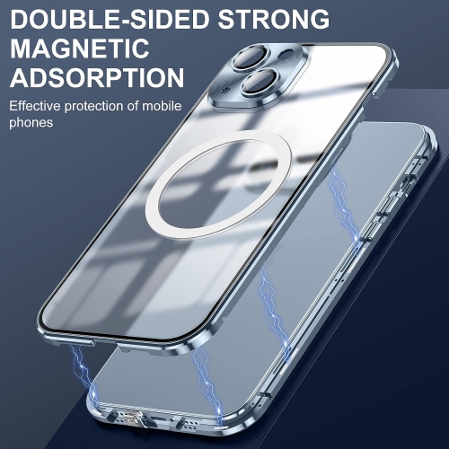 Case for iPhone 14, 360 Degree Double-Sided Protection Compatible with Magsafe Magnetic Adsorption Metal