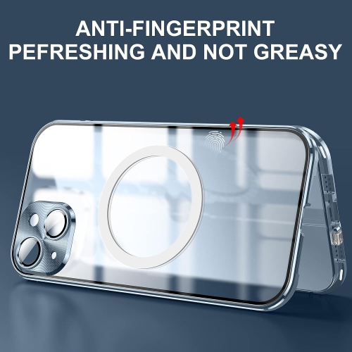 Case for iPhone 14, 360 Degree Double-Sided Protection Compatible with Magsafe Magnetic Adsorption Metal