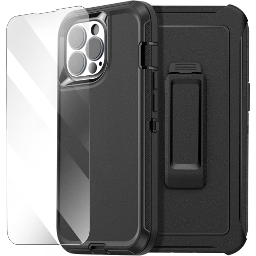 for iPhone 14 Pro Case Belt Clip Holster Case with Glass Protector Heavy Duty Drop Protection Full Body Rugged Best Buy Canada