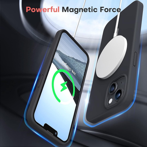 Magnétique 3-en-1 pour étui iPhone 13 avec MagSafe, 2 protecteurs d'écran + 2 protecteurs d'objectif pour appareil photo,