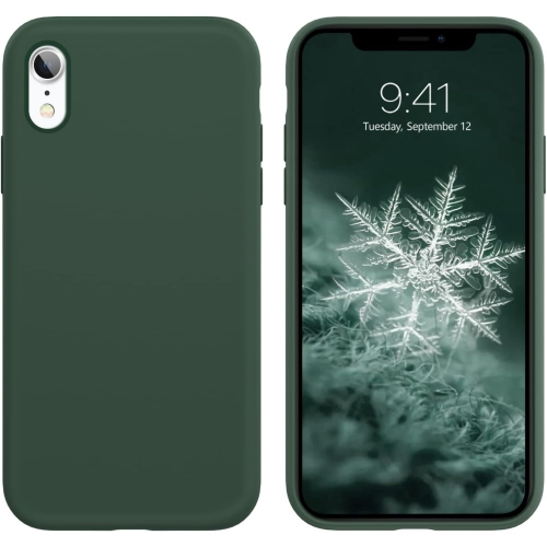 iPhone XR Case,Liquid Silicone Soft Gel Rubber Slim Cover with Microfiber Cloth Lining Cushion Shockproof Full