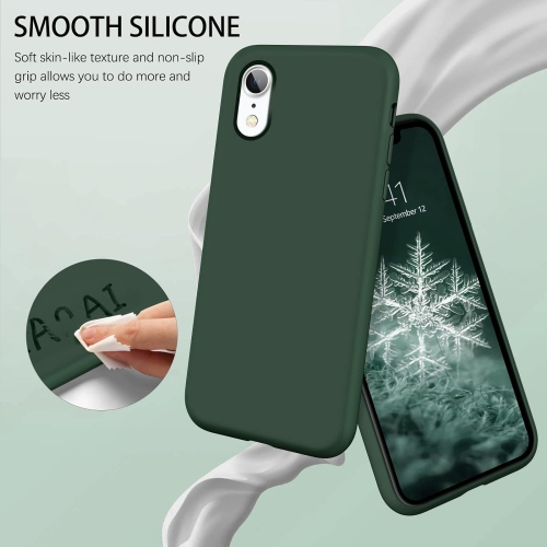 iPhone XR Case,Liquid Silicone Soft Gel Rubber Slim Cover with Microfiber Cloth Lining Cushion Shockproof Full