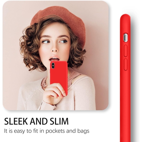 iPhone X Case, iPhone Xs Case, Liquid Silicone Slim Cover with Microfiber Cloth Lining Cushion Shockproof Full