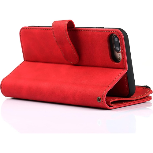 for iPhone 7 Plus/8 Plus Wallet Case,2 in 1 Detachable Flip Wallet Case with Zipper [Premium Leather][6 Card