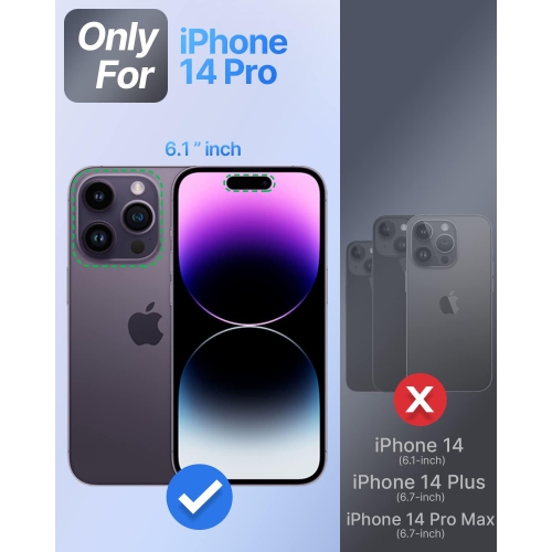 for iPhone 14 Pro Case with Camera Cover, MagSafe-Compatible Case with Built-in Stand, Magnetic Phone Case