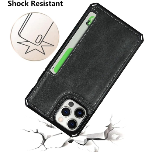 for iPhone 12 Case/12 Pro 5G Case, Wallet Case with Card Holder [4 Card Slots] [Wrist Strap] PU Leather