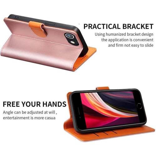 iPhone SE 2022 Case iPhone SE 2020 Case iPhone 8 Case iPhone 7 Case Genuine Leather Flip Anti-Theft RFID