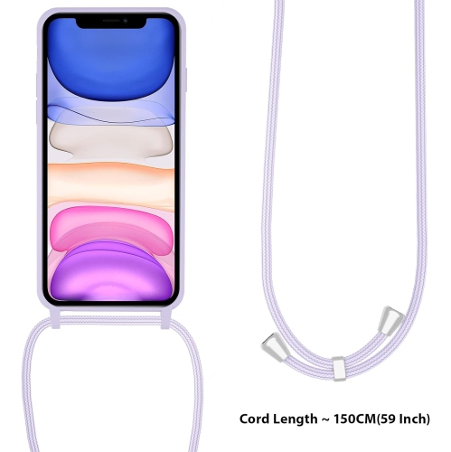 Crossbody Lanyard Phone case for iPhone 12, Silicone Phone Cover with Adjustable Necklace Strap Soft Belt Neck