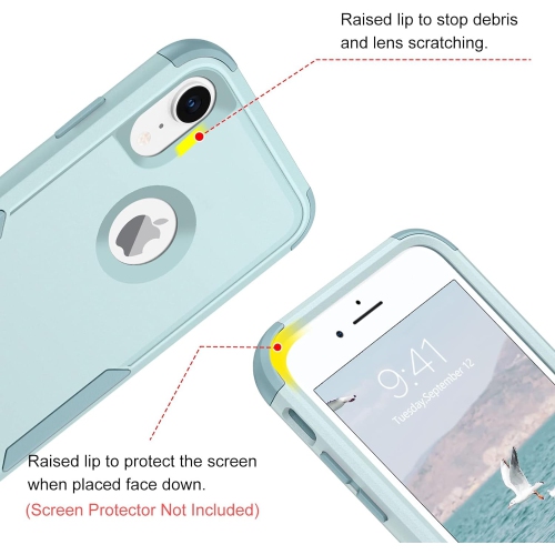 iPhone XR Case, iPhone XR Phone Case, Heavy Duty 3 in 1 Hybrid Hard PC Soft TPU Bumper Rugged Full Body