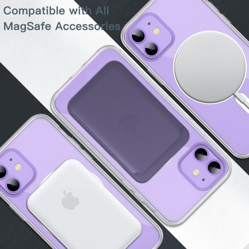 Étui magnétique pour iPhone 12 Mini de 5,4 po compatible avec le chargement sans fil MagSafe, rebord protecteur pour téléphone antichoc