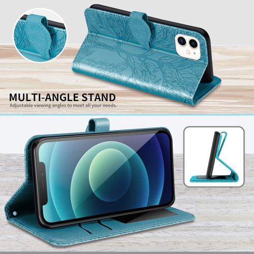 iPhone 12 Mini Wallet Case with Card Holder/Slot,PU Leather Flip Folio Shell [Magnetic Closure][Wrist